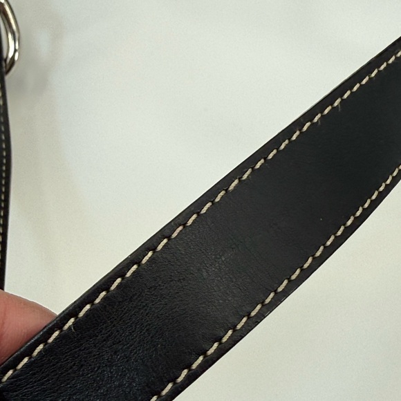 VTG Dooney & Bourke Canvas Double Pocket Satchel Gray DB Monogram Crossbody - Picture 16 of 16